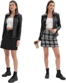 Women's Faux Leather Motorcycle Biker Jacket