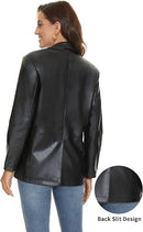 Women's Oversized Faux Leather Blazer & Shorts Set