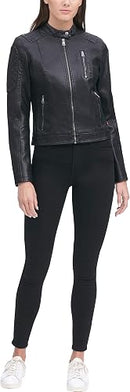 Women's Faux Leather Motocross Racer Jacket