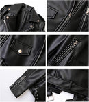 Women's PU Faux Leather Motorcycle Biker Jacket