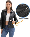 Women's Faux Leather Motorcycle Biker Jacket