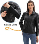 Women's Faux Leather Motorcycle Biker Jacket